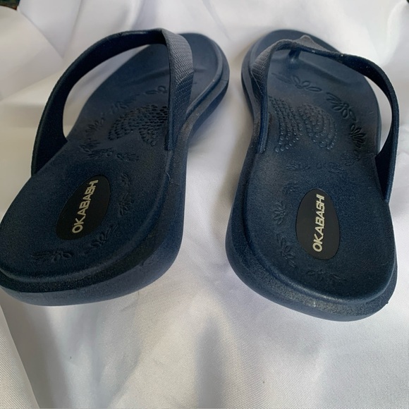 Okabashi Support Sandals Flip Flops Women's Dark Navy Blue Medium/Large - Picture 10 of 11